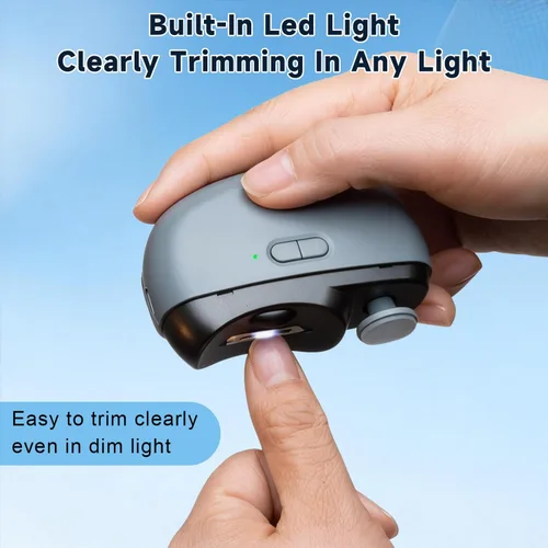 Vista 4 de Electric Nail Clipper 3-in-1 Automatic Nail Clippers, Fingernail Toenail Trimmer Electric Toenail Clippers with LED Light Clip Storage 2 Speeds Nail