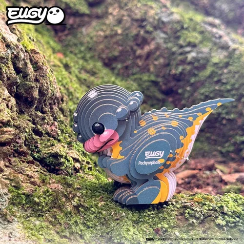 Vista 6 de Eugy Pachycephalosaurus - Rompecabezas 3D de dinosaurio – 27 piezas ecológico juguete educativo para niños, niñas y niños a partir de 6 años