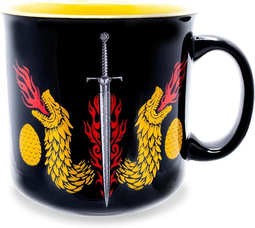 Vista 2 de Taza de cerámica Game Of Thrones House of the Dragon para caravana, taza de café grande para expreso, té, coca Capacidad para 20 onzas