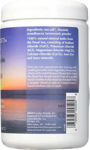 Vista 2 de Sales de baño del Mar Muerto sin perfume Ancient Secrets 2 lbs Sal de baño