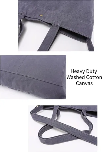 Vista 4 de Jeelow Bolso bandolera de lona resistente para hombre y mujer