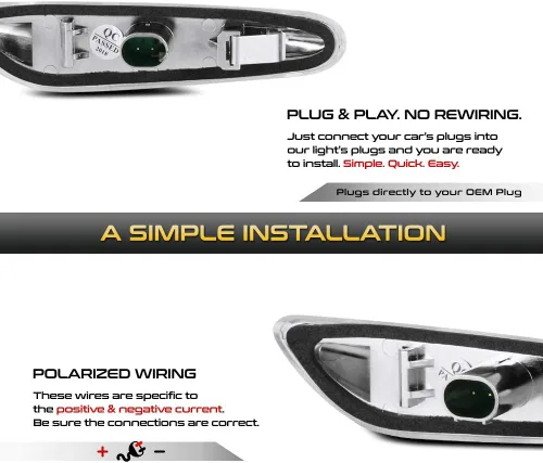 Vista 4 de VIPMOTOZ Cromo completo LED tira lateral marcador luz delantera guardabarros intermitentes montaje montaje par para BMW E82 E88 E90 E91 E92 E93 E60