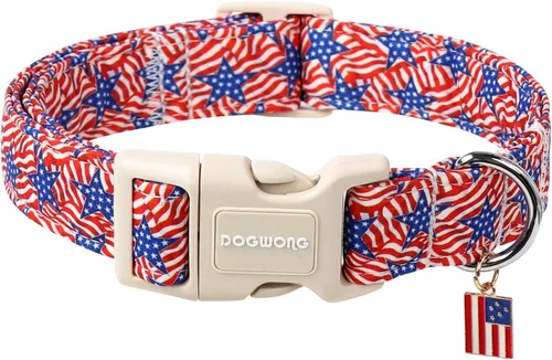 Vista 32 de DOGWONG Collar de perro de San Valentín, collar de perro con estampado de corazones para perros grandes, lindos collares de primavera, hembra