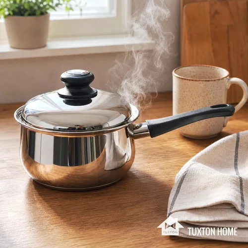 Vista 3 de Tuxton Home Nevada - Cacerola cubierta de 2 cuartos de galón; acero inoxidable, libre de PFTE y PFOA, apta para congelador a horno, compatible