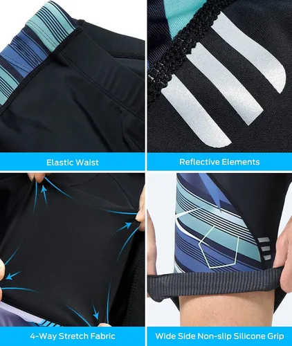 Vista 4 de Sportneer Pantalones cortos de ciclismo acolchados para hombre, pantalones cortos acolchados con bolsillos para ciclismo de montaña y carretera
