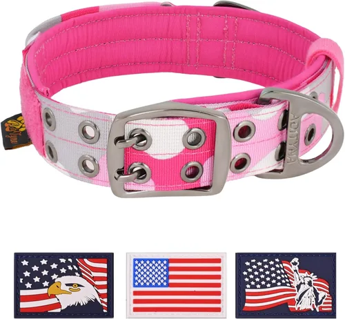 Vista 15 de ADITYNA Collar de perro resistente para perros extra grandes con mango de Collar táctico de camuflaje para caminar, entrenar, uso diario