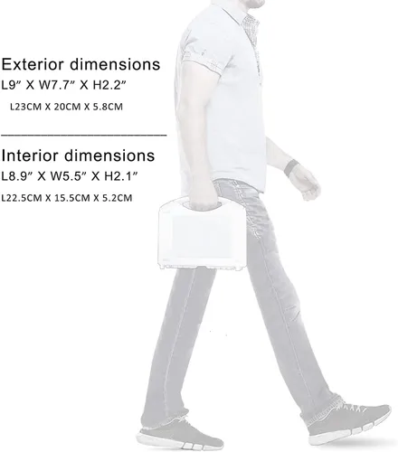 Vista 3 de Maletín de plástico pequeño con espuma – Maletín duro de transporte con interior de espuma de plumón, protección acolchada para almacenamiento