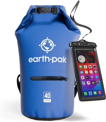 Vista 34 de Earth Pak Bolsa seca impermeable con bolsillo con cremallera, mochila impermeable para mantener el equipo seco
