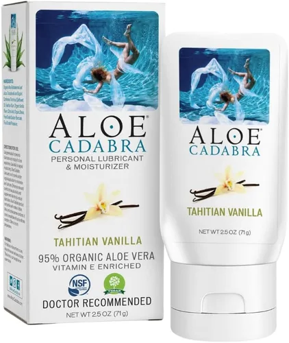 Vista 10 de Aloe Cadabra Lubricante personal saborizado orgánico Passion Lube para mujeres, hombres y parejas, mango Passion 2.5 onzas (paquete de 5)