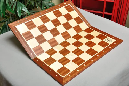 Vista 9 de Tablero de ajedrez de madera plegable de palisandro y arce africano - Cuadrados de 2.25" Palisandro africano