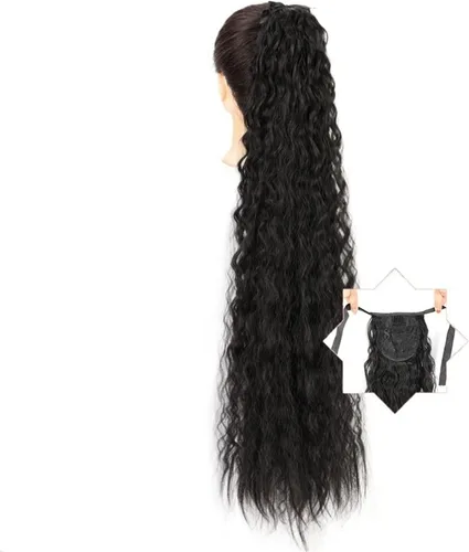 Vista 11 de HIHELO 1 paquete de extensiones de cola de caballo largas onduladas sintéticas naturales con cordón de extensión de cola de caballo para mujer 005