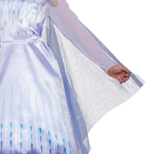 Vista 5 de Disney Frozen 2 - Disfraz de Elsa para niñas, vestido clásico y traje de capa
