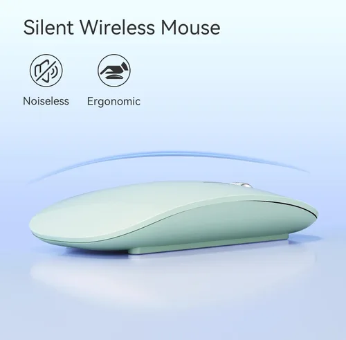 Vista 5 de TENMOS M18 Mouse Bluetooth, mouse inalámbrico recargable USB C, mouse silencioso de triple modo (Bluetooth dual+USB) para computadora, portátil