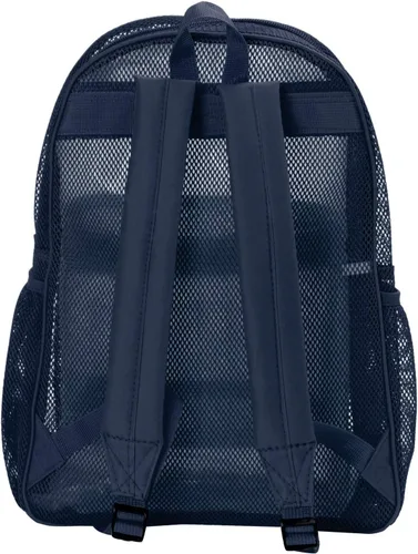 Vista 3 de K-Cliffs Mochila de malla resistente, mochila clásica para estudiantes, bolsa de gimnasio transparente duradera Correas acolchadas, marino