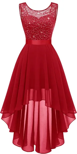 Vista 12 de BeryLove Vestido de cóctel de encaje formal para mujer, fiesta de invitada Negro