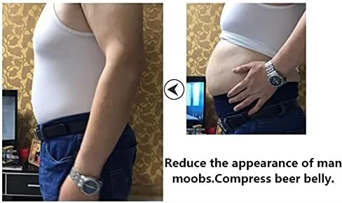 Vista 4 de Ropa interior para hombre con control de abdomen adelgazante, compresión para ocultar ginecomastia