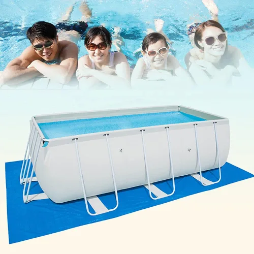 Vista 6 de Paño rectangular de suelo para piscinas sobre el suelo, plegable, impermeable, protector de suelo para piscinas/piscinas inflables para niños, 116 x