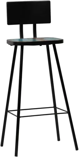 Vista 10 de sillas de bar, taburetes de bar, taburetes de bar, mesa de bar, sillas para barra de cocina, taburetes de bar 2 piezas sólido recuperado taburete
