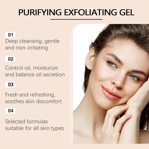 Vista 7 de Gel exfoliante para rostro y cuerpo, limpiador facial suave, gel natural para exfoliar, exfoliante facial de limpieza profunda, exfoliante