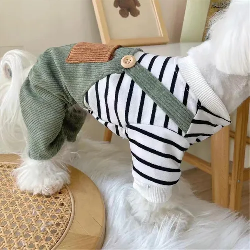 Vista 5 de Ropa de verano para cachorros, camisa para perros pequeños, overol para perros pequeños, ropa de verano para mascotas, overol con peto, pantalones