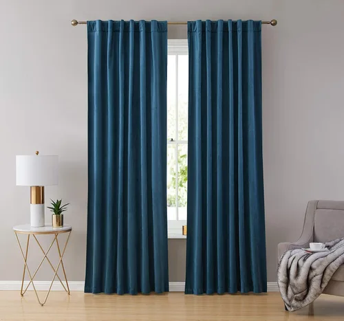 Vista 8 de HLC.ME Lopez - Paneles de cortinas de terciopelo con pestaña trasera y bolsillo para cortinero, para dormitorio y sala de estar, juego de 2 paneles