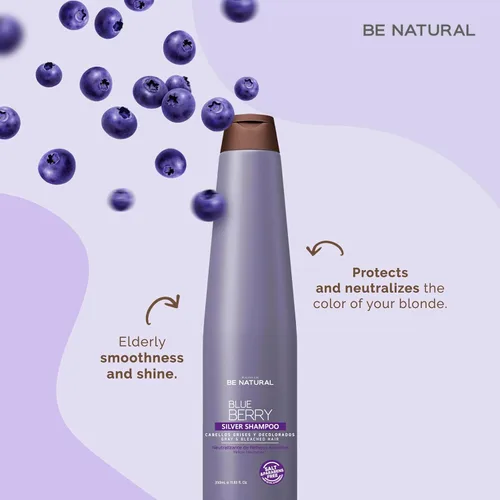 Vista 2 de BE NATURAL PLACENTA LIFE Blueberry Silver Acondicionador – Equilibra los tonos amarillentos y proporciona sedosidad – Cierra las cutículas