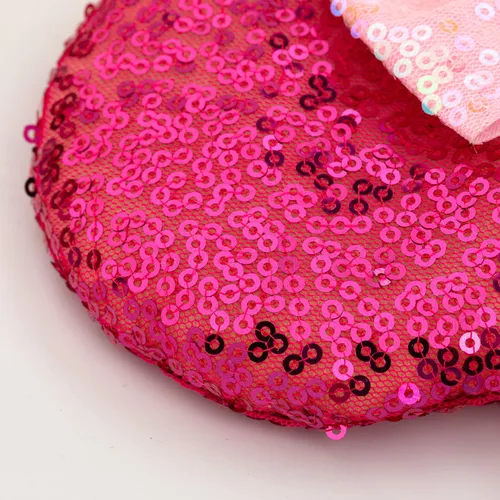 Vista 2 de Foeran Diademas de orejas de ratón, lazos brillantes, orejas de ratón con purpurina, decoración de princesa, disfraz de cosplay para niñas y mujeres