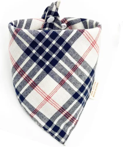 Vista 9 de AnF Bandana de Cumpleaños a Cuadros para Perro y Pañuelo Triangular para Perro - Algodón Suave, Doble Capa, Bandanas Lavables con Botón Ajustable