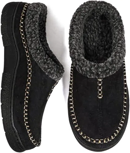 Vista 20 de Zigzagger - Pantuflas tipo mocasín para hombre, para interiores y exteriores, pantuflas cálidas, cómodas, mullidas y anchas