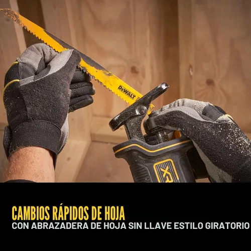 Vista 3 de DEWALT Sierra recíproca MAX* de 20 V, inalámbrica, disparador variable de 2 dedos, abrazadera de hoja sin llave, solo herramienta (DCS382B)