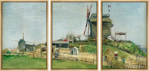 Vista 69 de wall26 Lienzo enmarcado para pared, juego de arte con flores de almendra de Vincent Van Gogh, naturaleza, ilustraciones de área silvestre, bellas