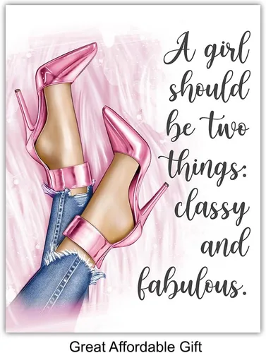 Vista 6 de Regalos inspiradores de aliento para mujeres, adolescentes y niñas – Arte de pared de diseñador glamoroso – Decoración de pared con citas positivas