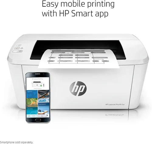Vista 8 de HP LaserJet Pro M15w Impresora monocromática inalámbrica, funciona con Alexa (W2G51A)