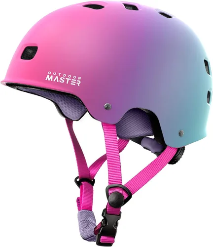 Vista 24 de OutdoorMaster - Casco de patineta y ciclismo, dos forros extraíbles, ventilación, para varios deportes, scooter, patinaje en línea, patinaje