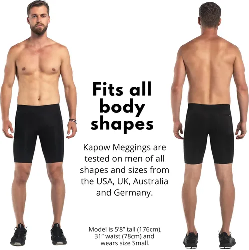 Vista 5 de Kapow Meggings Pantalones cortos de compresión para hombre con bolsillos
