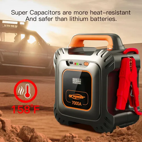 Vista 8 de GR7 Arrancador de 7000 Amperios con 6 * 3000F Super Condensadores, Caja de Arranque Portátil Sin Batería, Paquete de Refuerzo de Batería de Coche