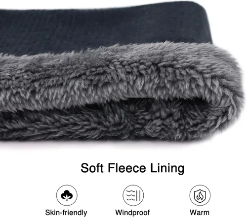 Vista 3 de Bufanda unisex con forro polar para el cuello, bufanda infinita de invierno para mujeres y hombres