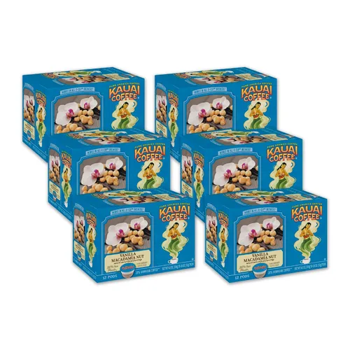 Vista 56 de Kauai Coffee Cápsulas K-Cup para cafeteras Keurig, café arábica, 10% hawaiano, tostado medio, aroma brillante con notas florales, descafeinado, 1