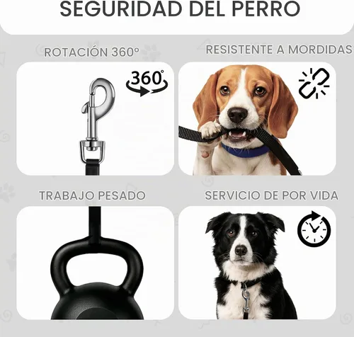 Vista 3 de Correa retráctil para perros pequeños de hasta 33 libras – 10 pies de largo manos libres plomo para perros – Correa reflectante resistente
