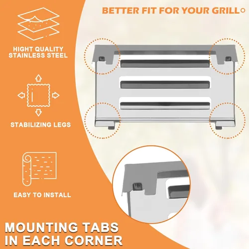 Vista 6 de 67060 Deflector de calor para Weber GS4 Spirit II 300 y 200 SER Spirit II E210 E220 E310, S210/220, S310/320, repuesto para Weber Spirit 2 piezas
