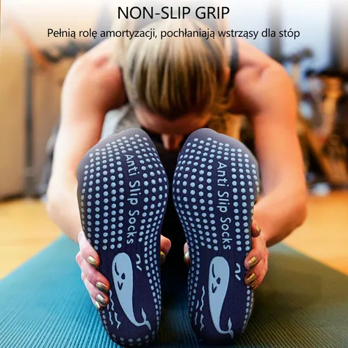 Vista 4 de 3 pares de calcetines antideslizantes con agarre antideslizante, para yoga, pilates, barre, fitness, artes marciales, mujeres y hombres