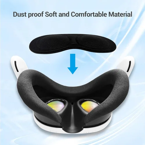 Vista 3 de Upgraded VR-Protective-Cover Compatible with Meta Quest 3 Accessories,Silicone Front Headset Protector Cover with Lens Cover,Preventing Dust