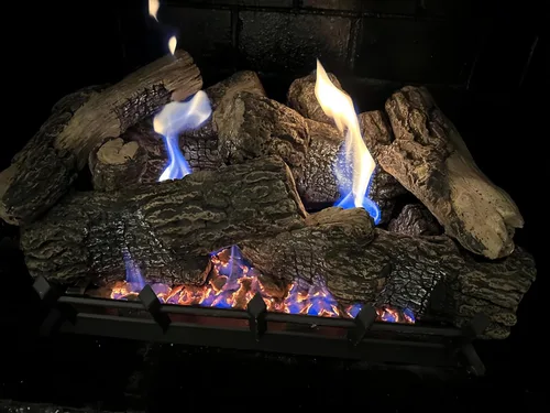 Vista 7 de 15"-28" Quemador de sartén para chimenea de gas Quemador de chimenea de gas Hogueras de gas Quemador de leña de propano (15 Pulgadas Dos Tubos)