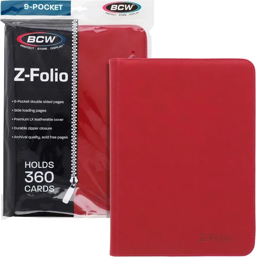 Vista 9 de BCW Z-Folio - Álbum LX de 9 bolsillos - Naranja Organizador de tarjetas con cremallera segura Carpeta de colección de tarjetas de cuero
