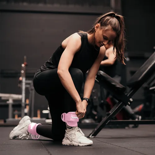Vista 7 de BREAKING LIMITS Correas de tobillo para máquinas de cable para mujeres, juego de correas de tobillo para glúteos, accesorios de tobillo