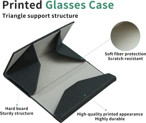 Vista 2 de Funda rígida para gafas con diseño plegable, funda portátil para gafas de sol para protección de gafas, ligera