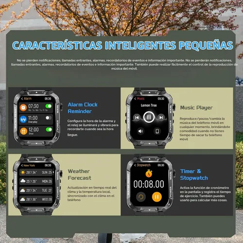 Vista 5 de Reloj inteligente con función de teléfono, hacer/responder llamadas con control de voz AI, reloj inteligente con 28 modos deportivos, podómetro