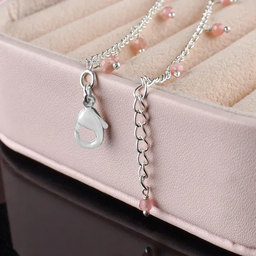Vista 31 de Yanara Tobilleras de piedras preciosas para mujer, piedra natal natural, chapada en plata, joyería hecha a mano en 8.5 + 1.5 pulgadas, cristales