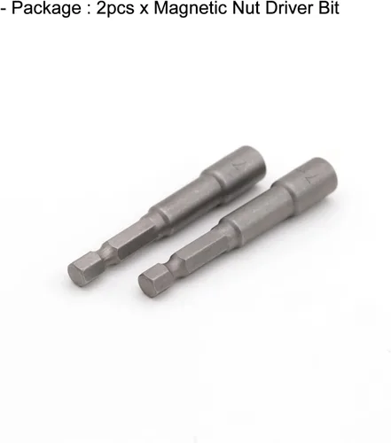 Vista 5 de Broca magnética de tuerca de 1/4 de pulgada con vástago hexagonal de 0.276 in, adaptador de enchufe de alimentación de cambio rápido, brocas