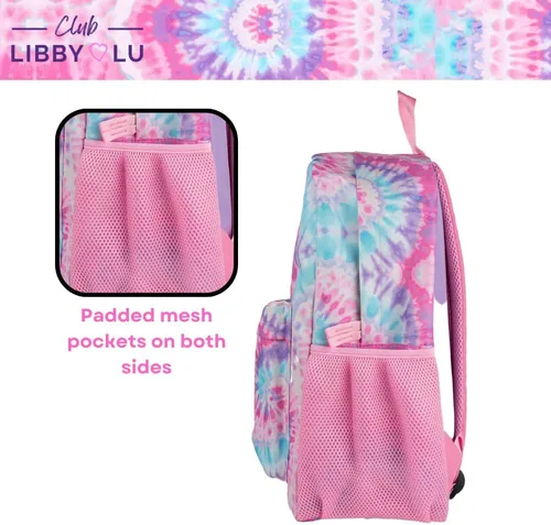 Vista 3 de CLUB LIBBY LU Mochila para niñas, 16 pulgadas, Multi, Tinte anudado pastel